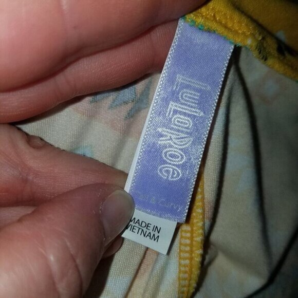 LuLaRoe Disney Mickey Minnie Mouse Leggings TC Yellow Orange Green White Aztec - Picture 8 of 9